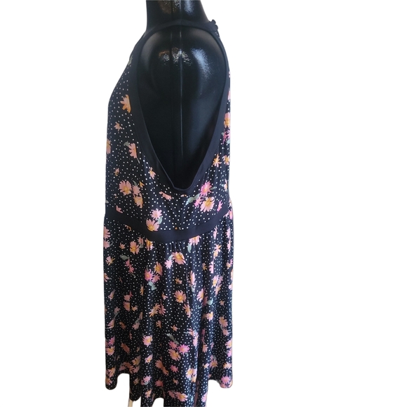 Torrid Black Floral Sleeveless Halter Dress 3 - Picture 5 of 7